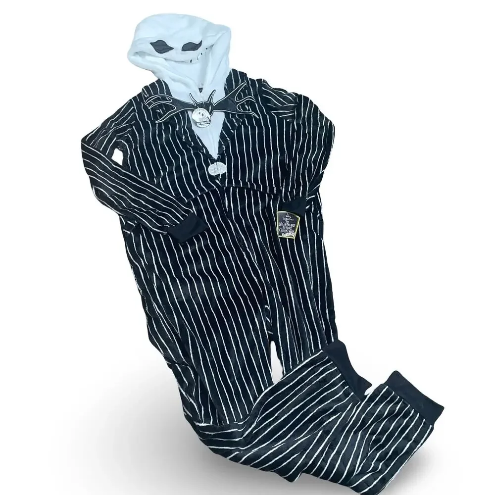 Disney Nightmare Before Christmas Jack Skellington Union Suit XL 16-18 Bat Bow - Picture 13 of 13